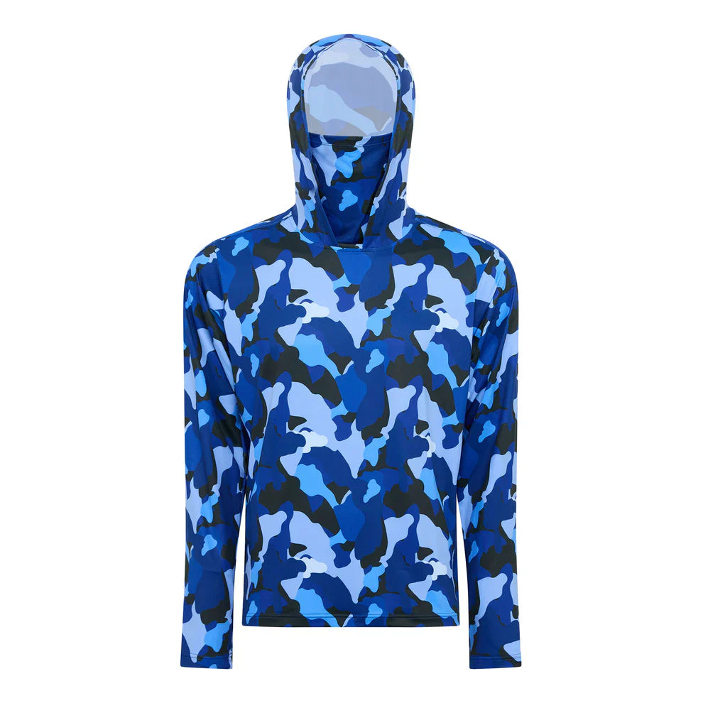 Burke Hooded Sun Shirt - Blue Camo