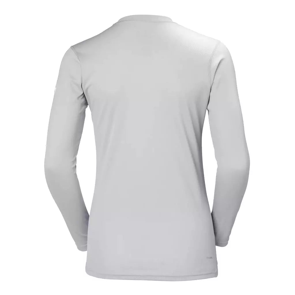 HELLY HANSEN TECH CREW LS, LIGHT GREY WOMENS