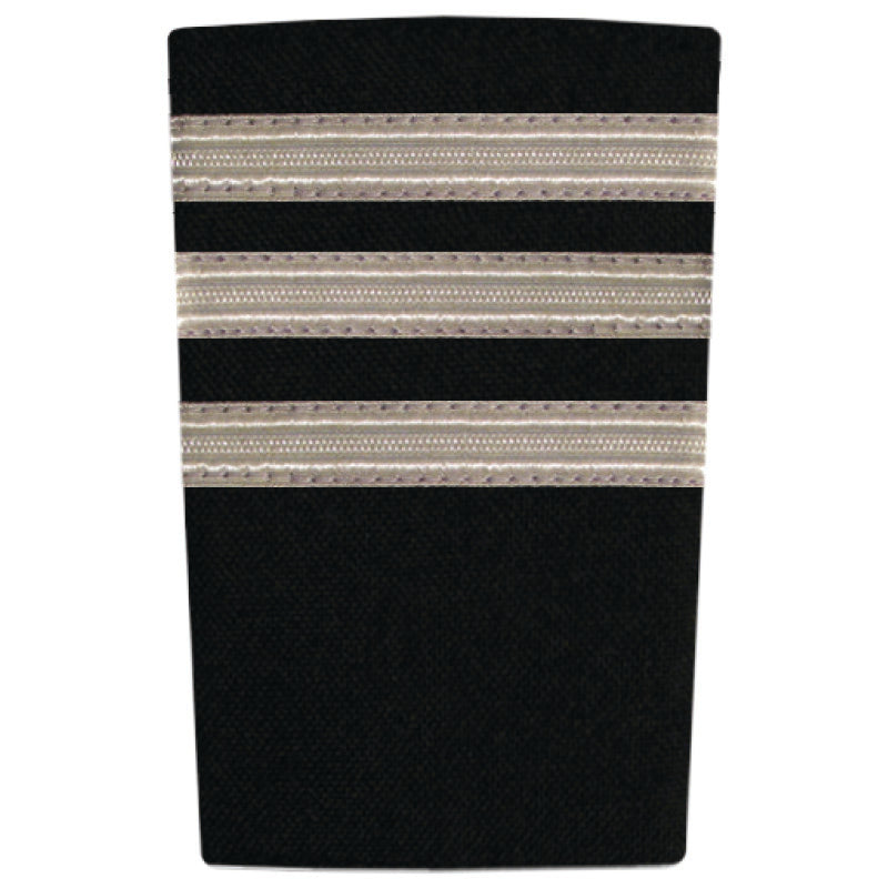 EPAULETTES - THREE BAR - SILVER