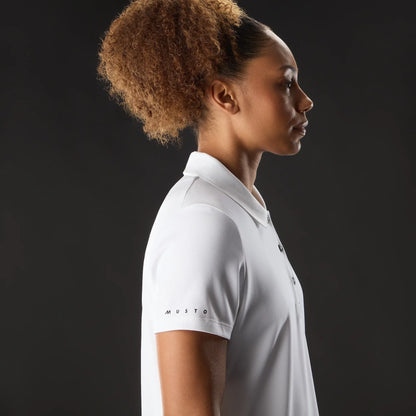 MUSTO WOMEN'S EVO CREW SUNBLOCK SHORT-SLEEVE POLO WHITE