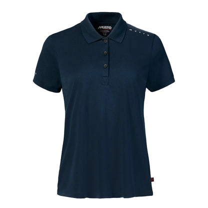 MUSTO WOMEN'S EVO CREW SUNBLOCK SHORT-SLEEVE POLO NAVY