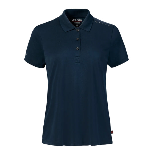 MUSTO WOMEN'S EVO CREW SUNBLOCK SHORT-SLEEVE POLO NAVY