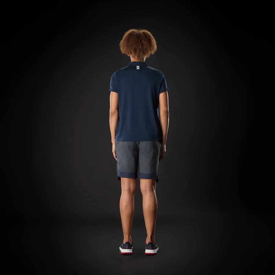 MUSTO WOMEN'S EVO CREW SUNBLOCK SHORT-SLEEVE POLO NAVY