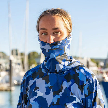 Burke Hooded Sun Shirt - Blue Camo