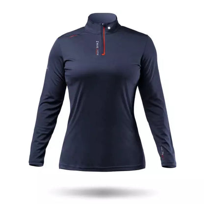 ZHIK Womens UVActive High Collar 1/4 Zip Top - Navy